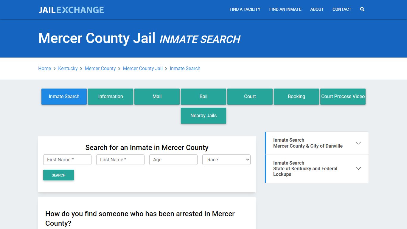 Mercer County Jail, KY Inmate Search: Roster & Mugshots